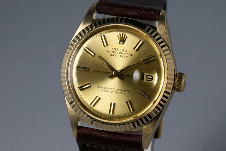 1969 Rolex YG DateJust 1601 Champagne Dial