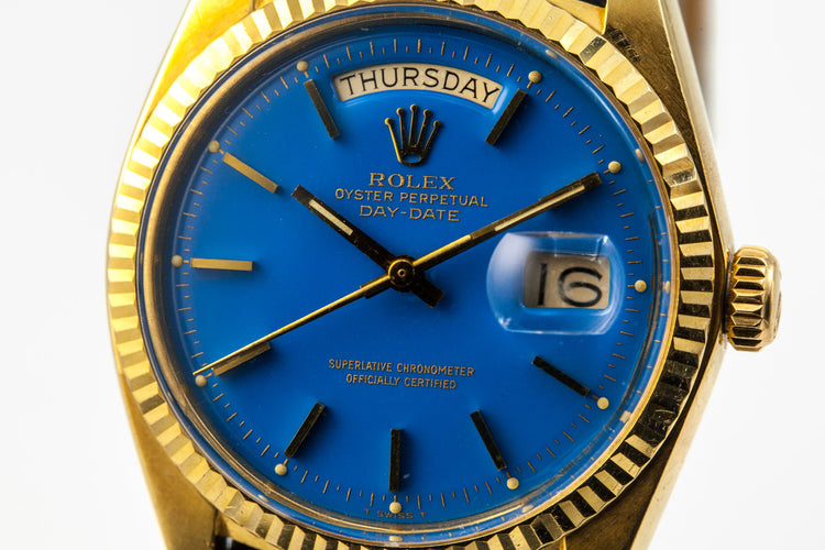 1972 Rolex YG Day-Date 1803 Blue Stella Dial