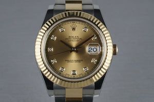 Rolex Datejust  II  116333 with Champagne Diamond Dial