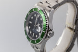 2003 Rolex Submariner 16610LV with Flat 4 Green Bezel and Rolex Service Papers