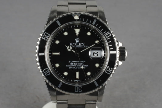 1999 Rolex Submariner 16610 with Box and Papers