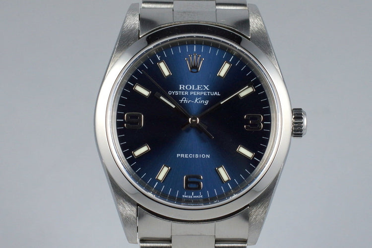 2000 Rolex Air-King 14000 Blue 3/6/9 Dial
