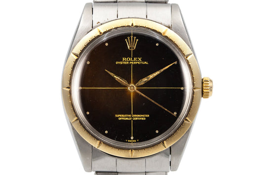 1965 Rolex Two Tone Oyster Perpetual 1008 Zephyr Dial and Bezel with Gilt Tropical Dial