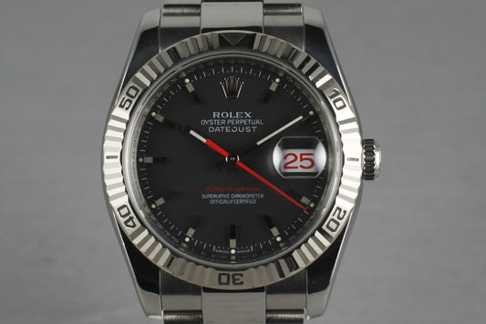 2003 Rolex Datejust Turn-O-Graph 116264 with Black Dial