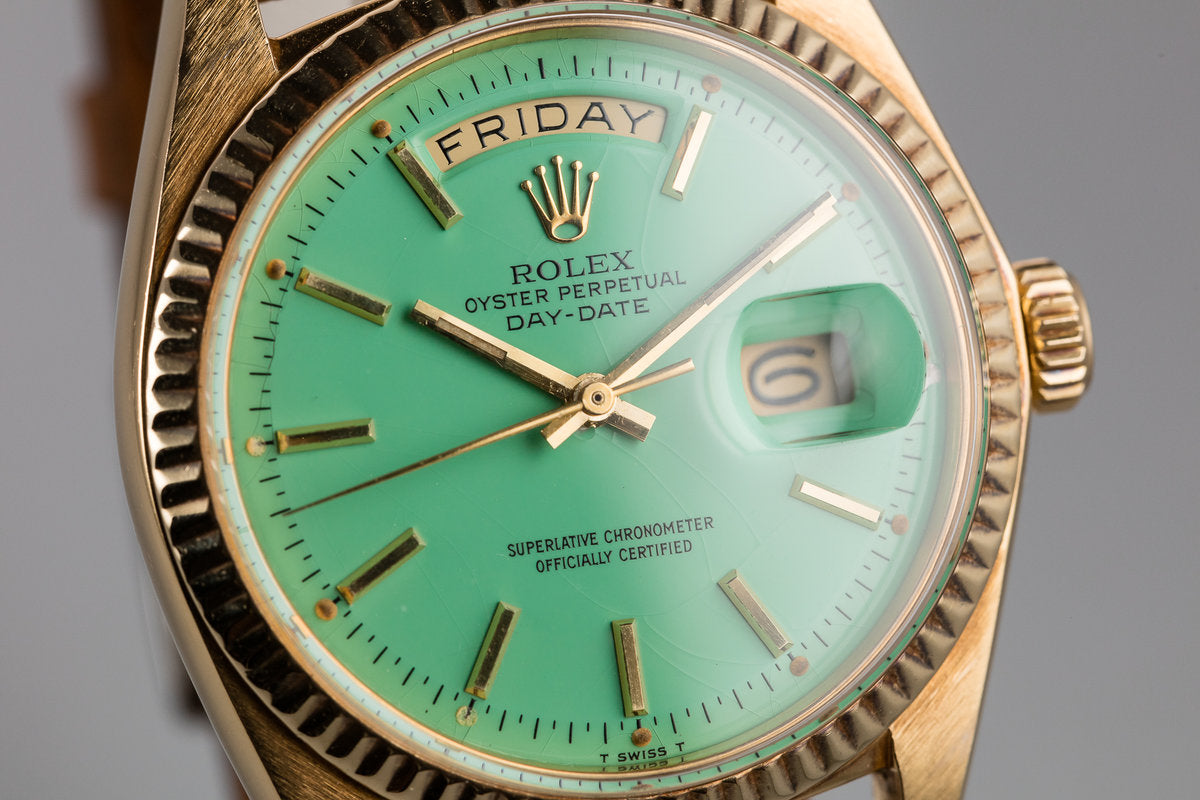 【美品】THE VINTAGE ROLEX HQ Milton - 1974 Rolex 18K YG Day-Date 1803 with Turquoise Stella