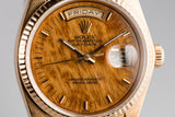 1984 Rolex 18K YG Day-Date 18038 Birch Wood Dial