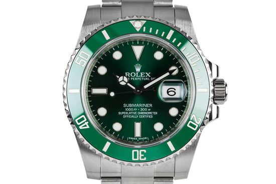 116610LV Hulk Submariner 2014 Full Set Complete with Box and Papers – TPT  Timepiece Trading