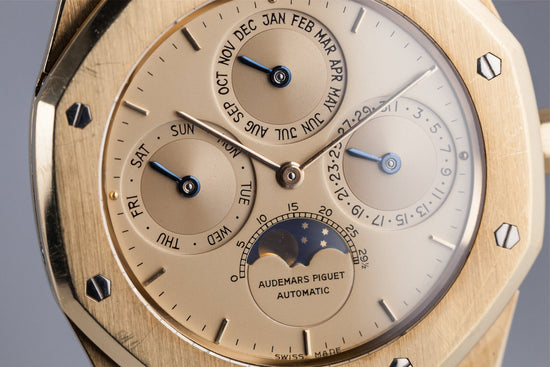 HQ Milton - Audemars Piguet 18k YG Royal Oak Perpetual Calendar with  Moonphase 256, Inventory #9423, For Sale