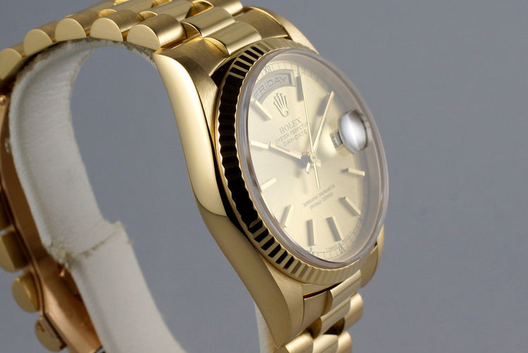 1995 Rolex YG Day-Date 18238 Champagne Dial with Box and Papers