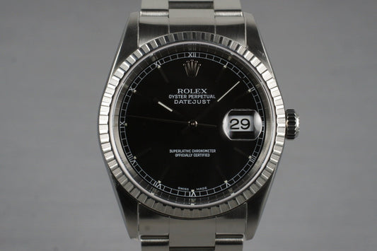 2002 Rolex DateJust 16220 Black Dial