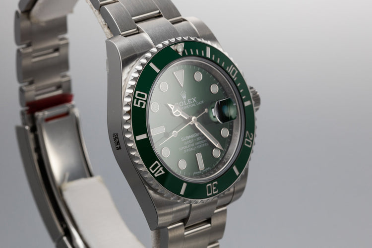 2018 Mint Rolex Green Submariner 116610LV "Hulk" with Box and Papers
