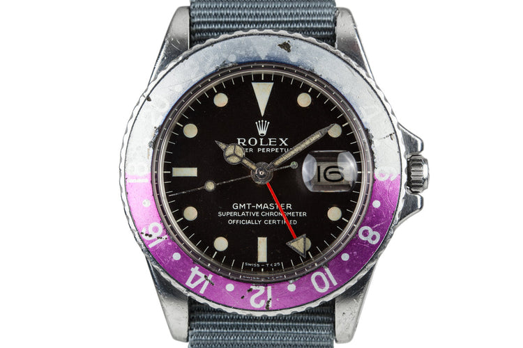 1968 Rolex GMT-Master 1675 With Fuchsia Bezel