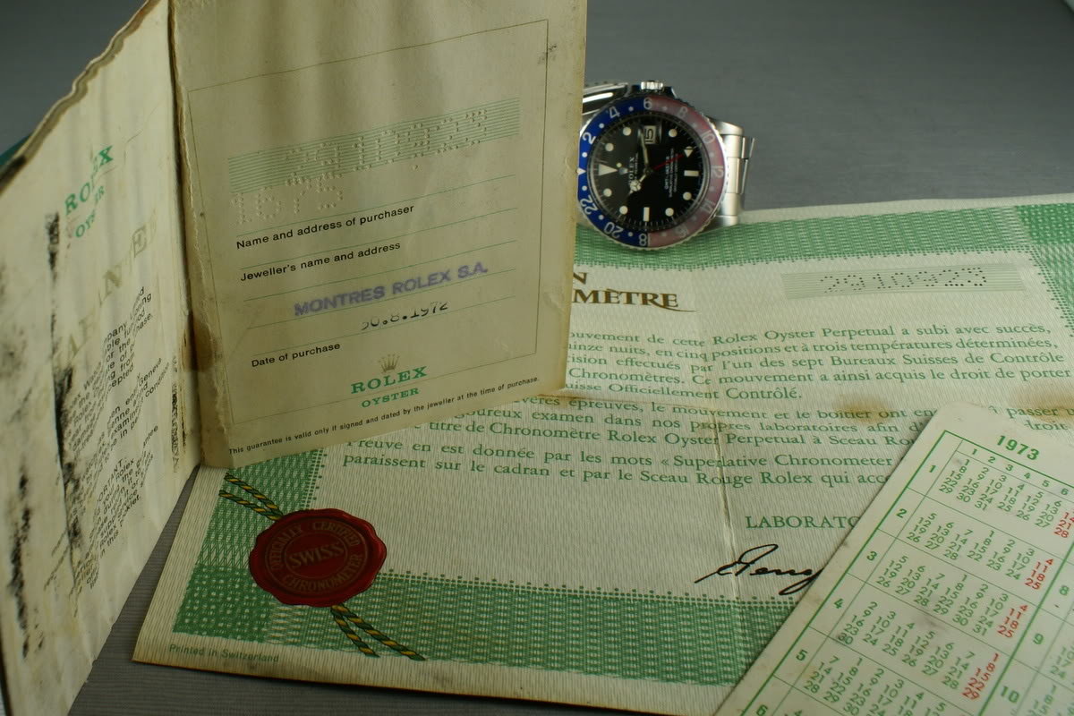 HQ Milton 1969 Rolex GMT 1675 Mark 1 with Double Punched Papers