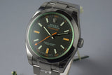 2009 Rolex Milgauss Green 116400V with Box and Papers MINT with Stickers