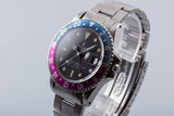 1970 Unpolished Vintage Rolex 1675 MK 1 GMT-Master "Fuchsia" with Service Papers