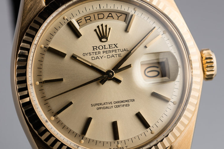 1972 Rolex 18K YG Day-Date 1803 with Box and Papers