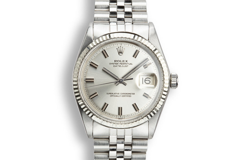 1970 Rolex DateJust 1601 with No Lume Wide Boy Dial