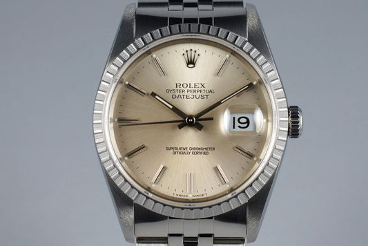 1991 Rolex DateJust 16220 Silver Dial with RSC Papers
