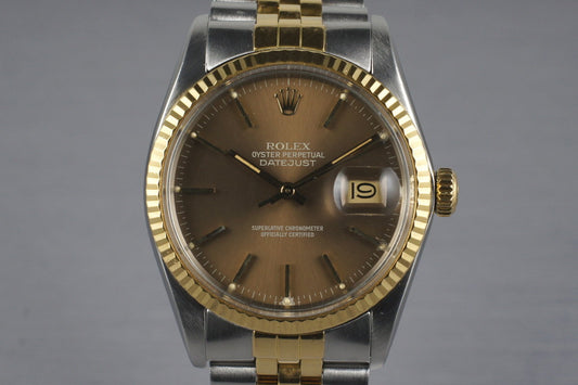 1983 Rolex Two Tone DateJust 16013 with Brown Dial