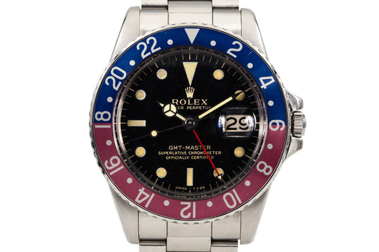 1965 Rolex GMT 1675 Black Gilt Dial