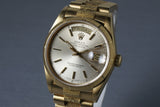 1987 Rolex 18K Bark Day-Date 18078 Silver Dial