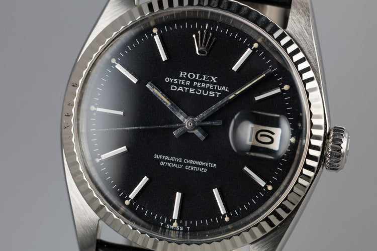 1972 Rolex DateJust 1601 Black "Confetti" dial with Papers