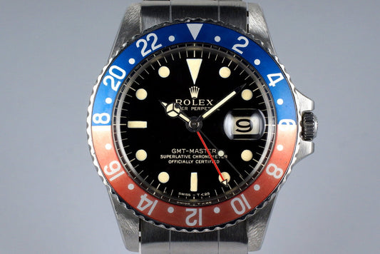 1966 Rolex GMT 1675 Glossy Gilt Dial with Box and Papers