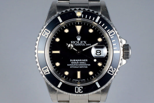 1990 Rolex Submariner 16610 with Box and Papers