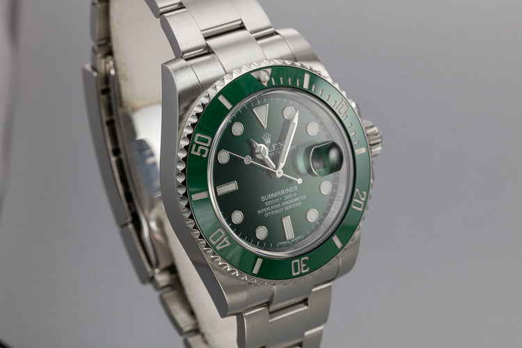 HQ Milton - 2016 Rolex Green Submariner 116610LV Hulk with Box