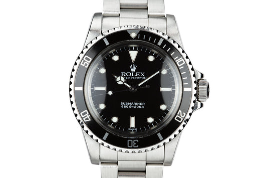 1986 Rolex Submariner 5513 Glossy "SWISS" Only Luminova Service Dial with Box and Papers