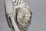 1973 Rolex DateJust 1601 No Lume Silver Dial with Box and Papers