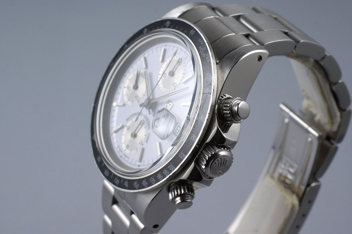 Tudor 79160, White Dial, Silver Counters. Photo: HQ Milton. · Photo: HQ Milton · © HQ Milton, used with permission · Source: https://hqmilton.com/products/1994-tudor-chronograph-big-block-79160-white-enamel-dial