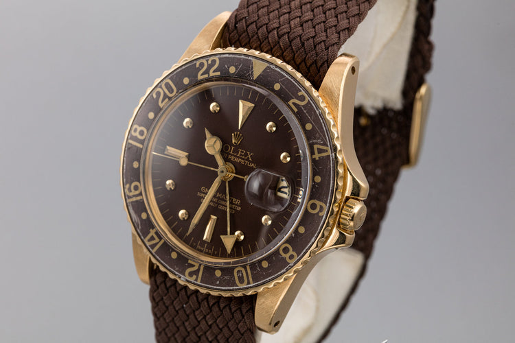 1978 Rolex 18K YG GMT-Master 1675 with Matte Brown Nipple Dial