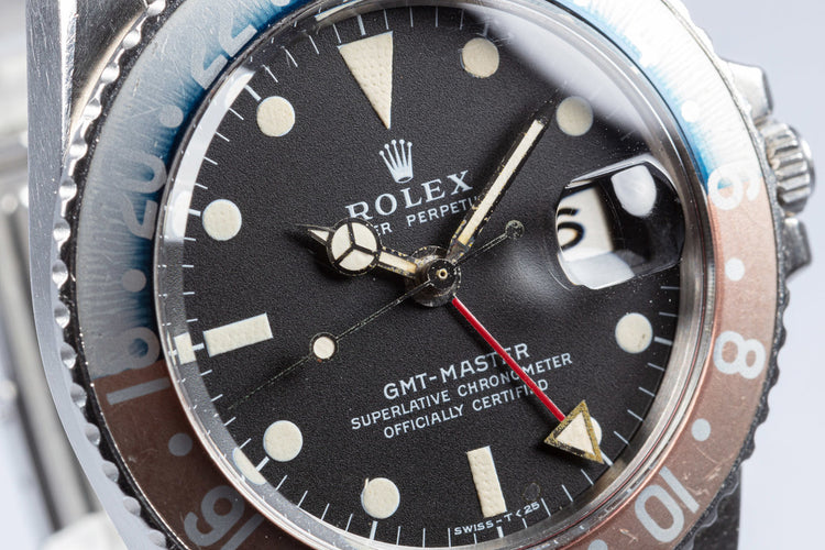1971 Unpolished Vintage Rolex GMT-Master 1675 MK II Dial