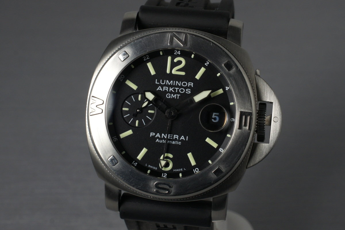 HQ Milton 2005 Panerai PAM 186 Arktos GMT with Box and Papers