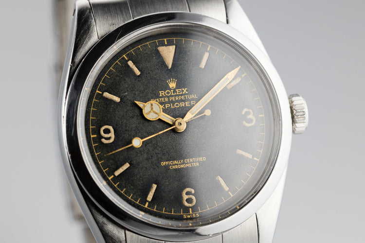 1957 Rolex Explorer I 6610 SWISS Only Gilt Dial with Service Papers
