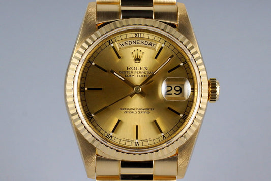 1991 Rolex YG Day-Date 18238 Champagne Dial