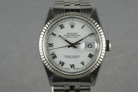 1996 Rolex DateJust 16234 with White Roman Numeral Dial