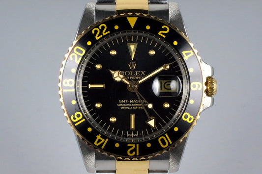 1977 Rolex Two Tone GMT 1675 Black Nipple Dial