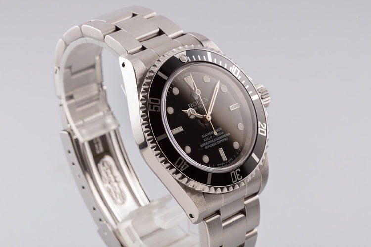 2008 Unpolished Rolex Submariner 14060M 4 Line Dial with Box and Papers