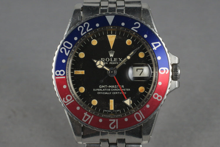 1970 Rolex GMT 1675 with Mark 1 dial with thick case