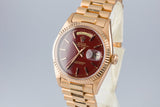 1968 Rolex 18K Day-Date Stella Ox Blood Dial with Arabic Day and Date Disk