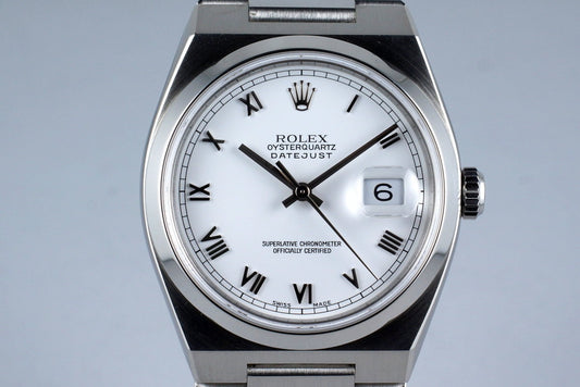 2001 Rolex OysterQuartz DateJust 17000 with Box and Papers FULL SET