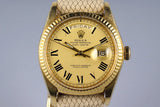 1977 Rolex YG Day Date1803 Matte Champagne Roman 'Buckley' Dial