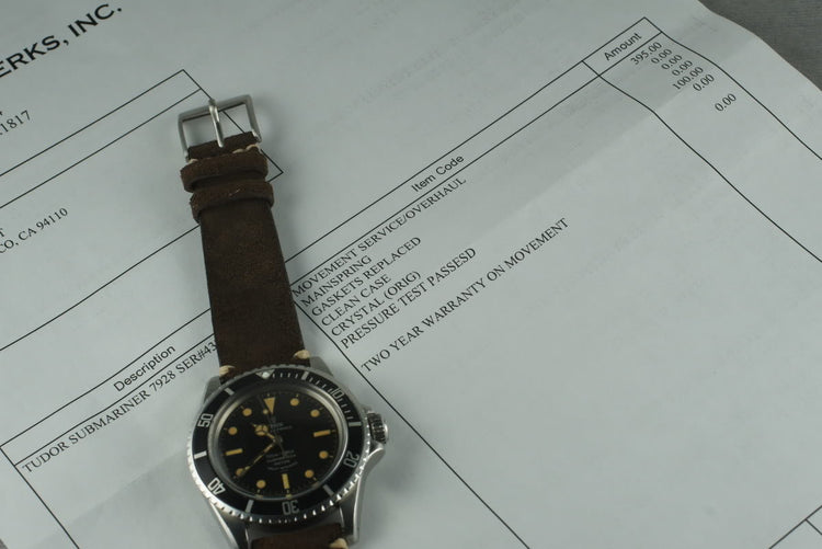1964 Tudor Submariner 7928 with Unpolished case and gilt underline dial