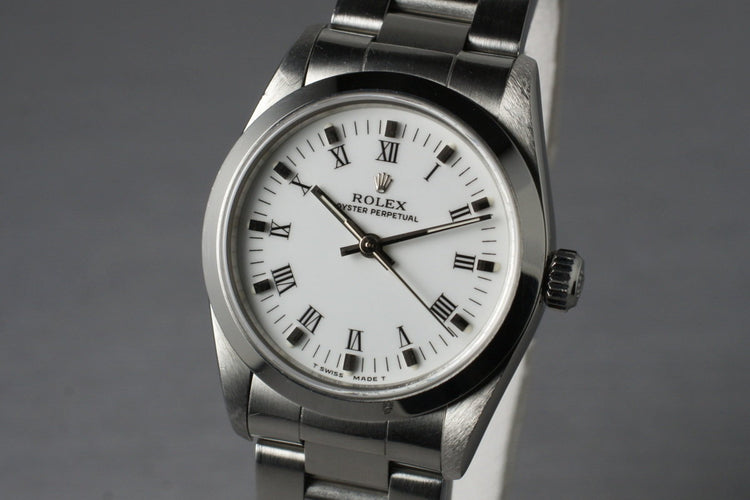 1997 Rolex MidSize Oyster Perpetual 67480 with White Roman Dial