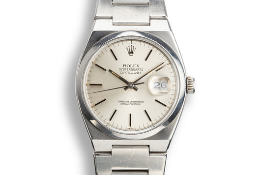 1979 Rolex OysterQuartz DateJust 17000 Silver Dial with Box and Papers