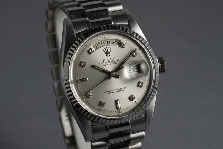 1972 Rolex WG Day-Date 1803 with Factory Swiss Diamond Dial