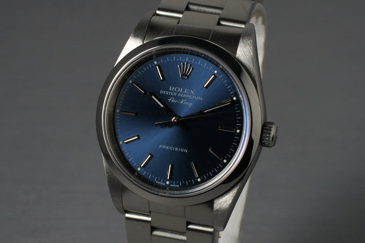 2002 Rolex Air-King 14000 Blue Dial with Box and Papers