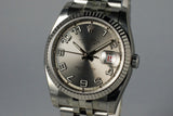 2005 Rolex DateJust 116234 Gray Arabic Dial MINT